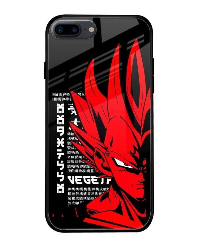 Shop Red Vegeta Premium Glass Case for iPhone 7 Plus (Shock Proof, Scratch Resistant)-Front