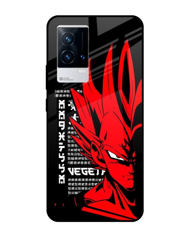 Shop Red Vegeta Premium Glass Case for IQOO 9 5G (Shock Proof,Scratch Resistant)-Front