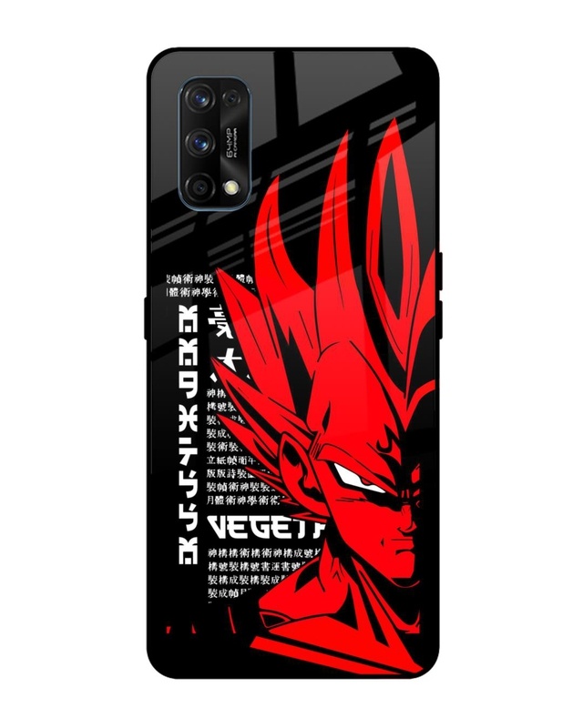 Shop Red Vegeta Premium Glass Case for Realme 7 pro (Shock Proof, Scratch Resistant)-Front