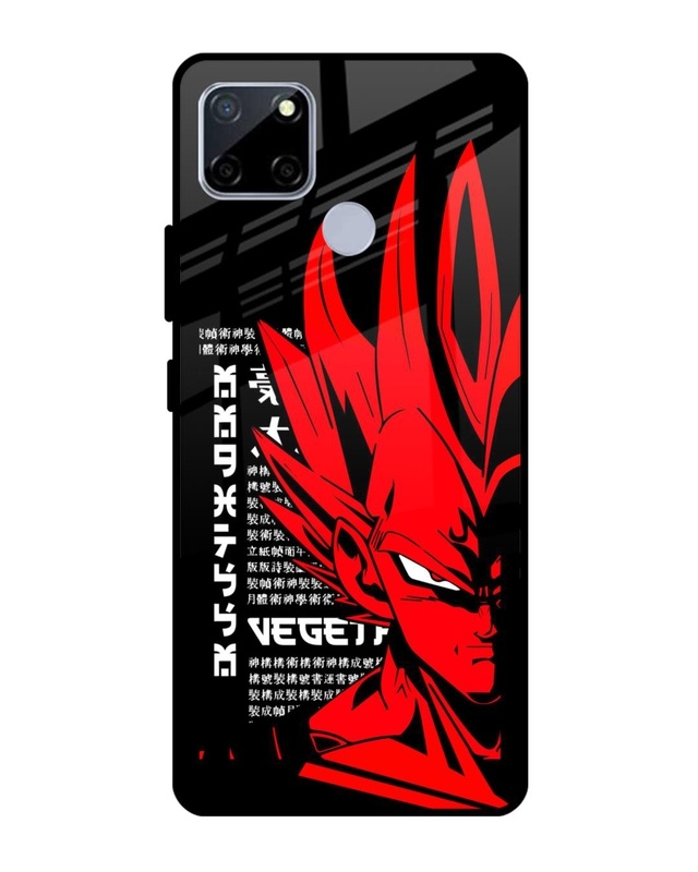 Shop Red Vegeta Premium Glass Case for Realme C12 (Shock Proof, Scratch Resistant)-Front