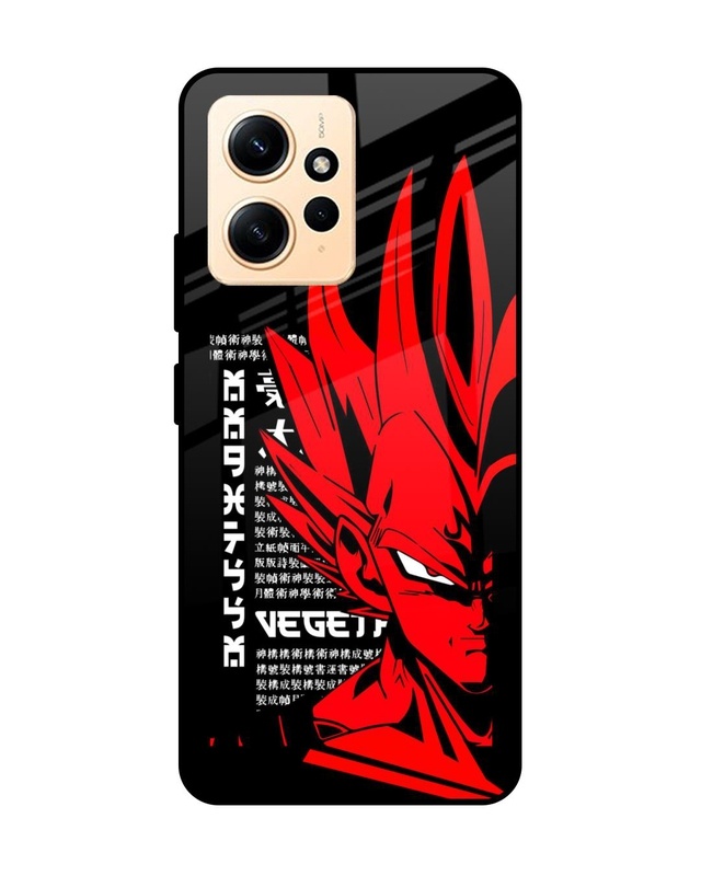 Shop Red Vegeta Premium Glass Case for Redmi Note 12 (Shock Proof, Scratch Resistant)-Front