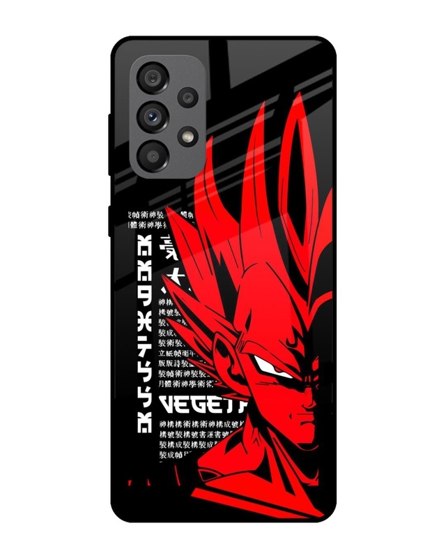 Shop Red Vegeta Premium Glass Case for Samsung Galaxy A73 5G (Shock Proof,Scratch Resistant)-Front