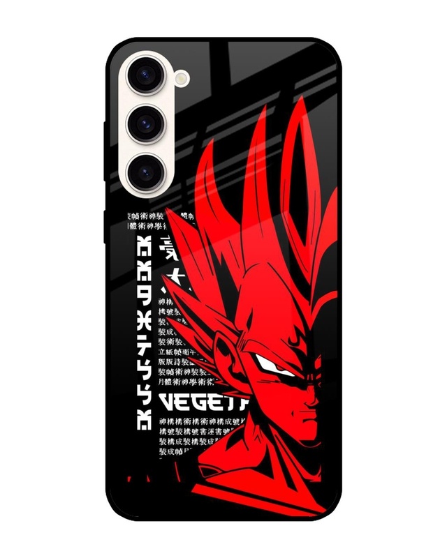 Shop Red Vegeta Premium Glass Case for Samsung Galaxy S23 Plus 5G (Shock Proof, Scratch Resistant)-Front