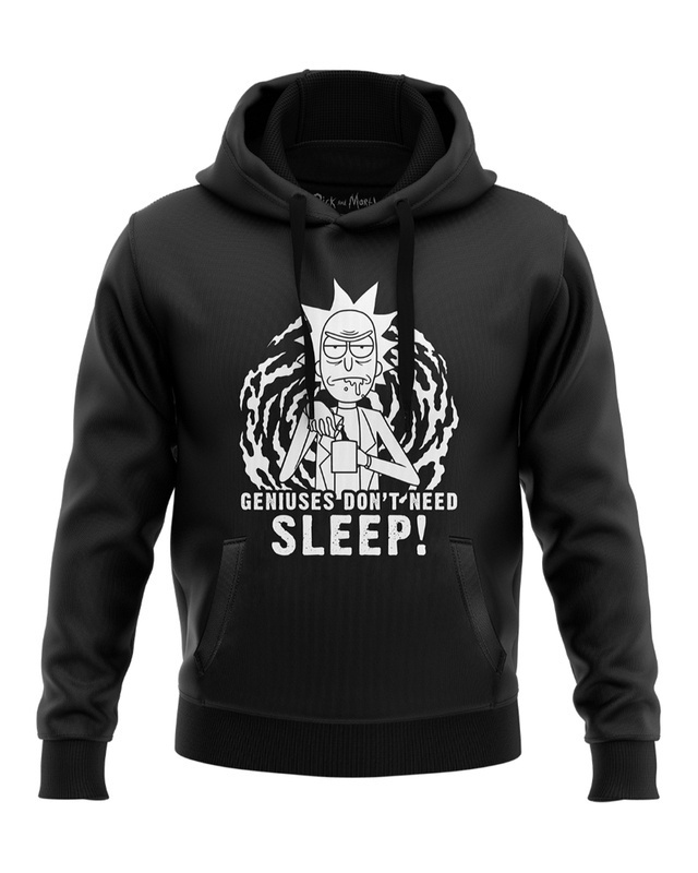 Shop Redwolf Geniuses Don't Need Sleep (Glow In The Dark) - Rick And Morty Official Hoodie-Front