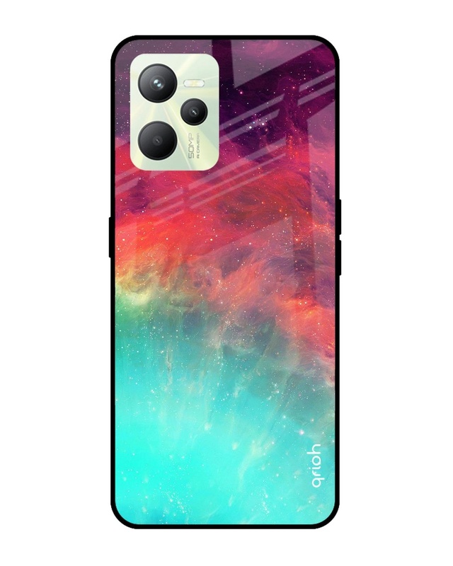 Shop Retro Art Printed Premium Glass Cover for Realme C35 (Shockproof, Light Weight)-Front