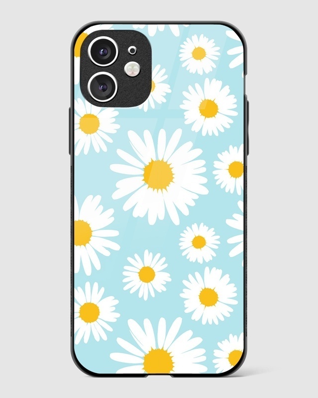 Shop Retro Daisy Floral Premium Glass Case for Apple iPhone 11-Front