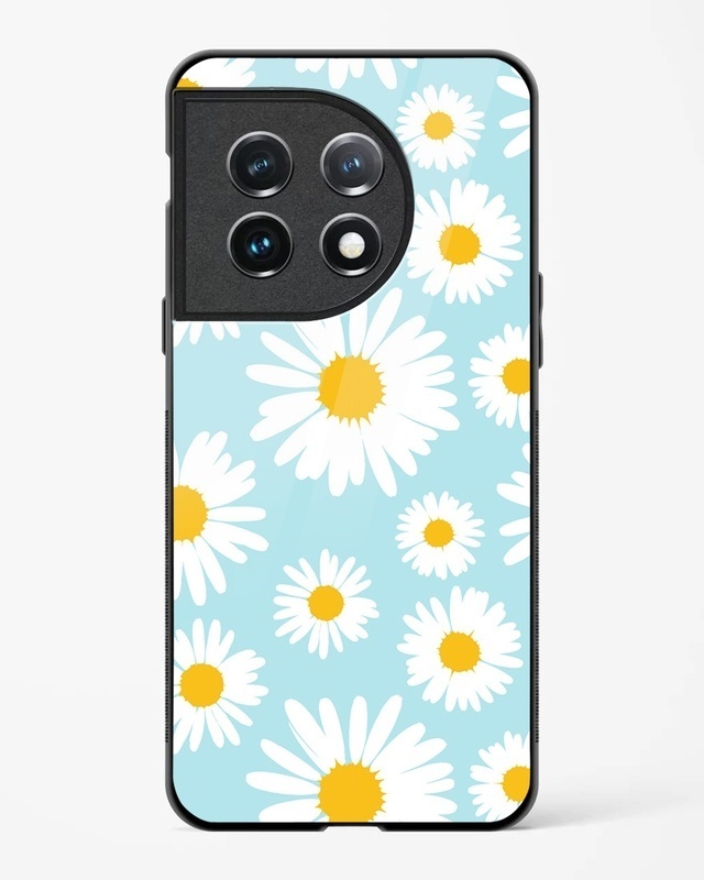 Shop Retro Daisy Floral Premium Glass Case for OnePlus 11 5G-Front