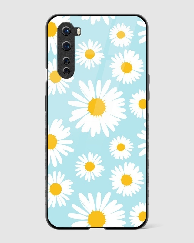 Shop Retro Daisy Floral Premium Glass Case for OnePlus Nord-Front