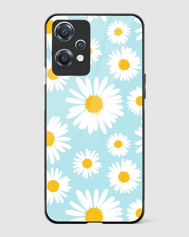 Shop Retro Daisy Floral Premium Glass Case for OnePlus Nord CE 2 Lite 5G-Front