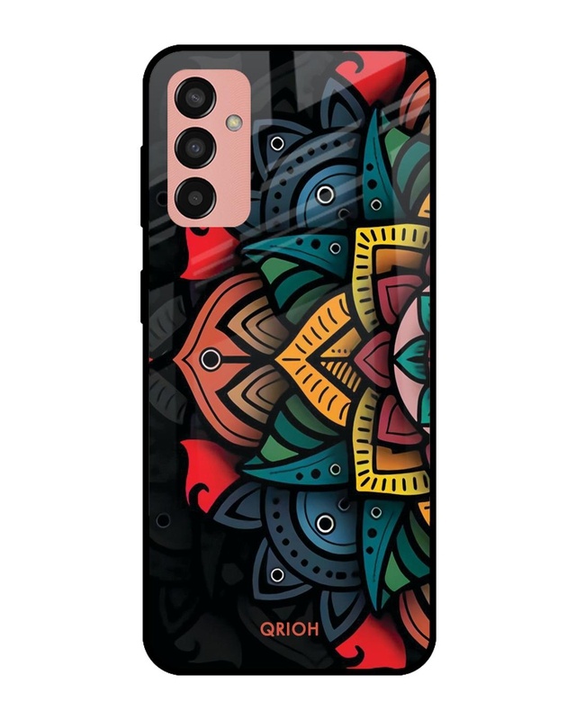 Shop Retro Gorgeous Flower Printed Premium Glass Cover for Samsung Galaxy M13-Front