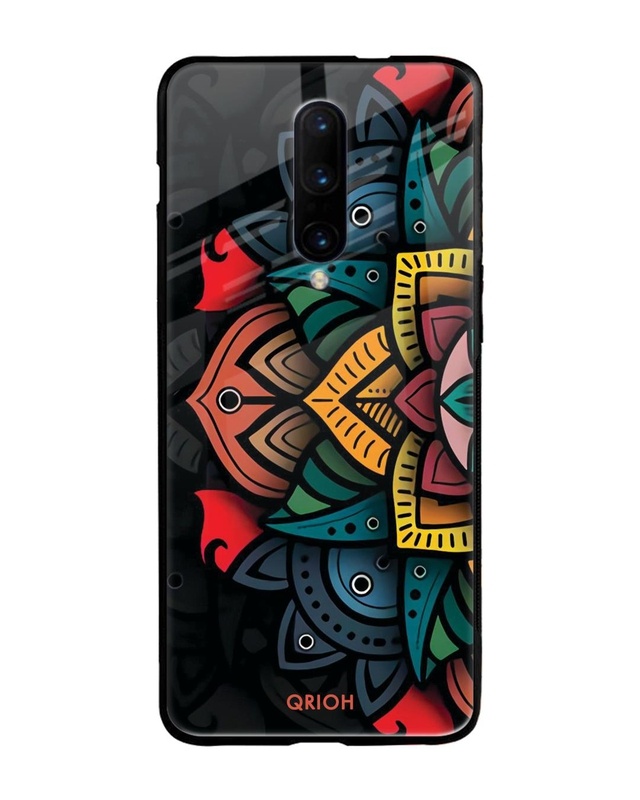 Shop Retro Gorgeous Flower Printed Premium Glass Cover For OnePlus 7 Pro (Impact Resistant, Matte Finish)-Front