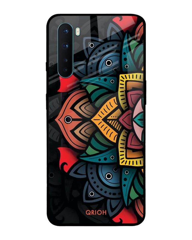 Shop Retro Gorgeous Flower Printed Premium Glass Cover For OnePlus Nord (Impact Resistant, Matte Finish)-Front