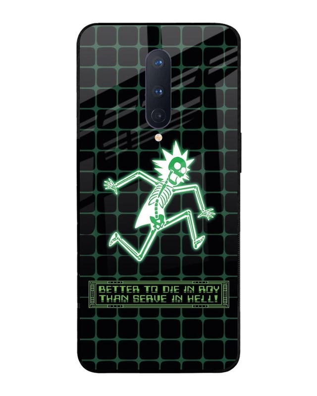 Shop Rick Skeleton Premium Glass Cover for OnePlus 8-Front