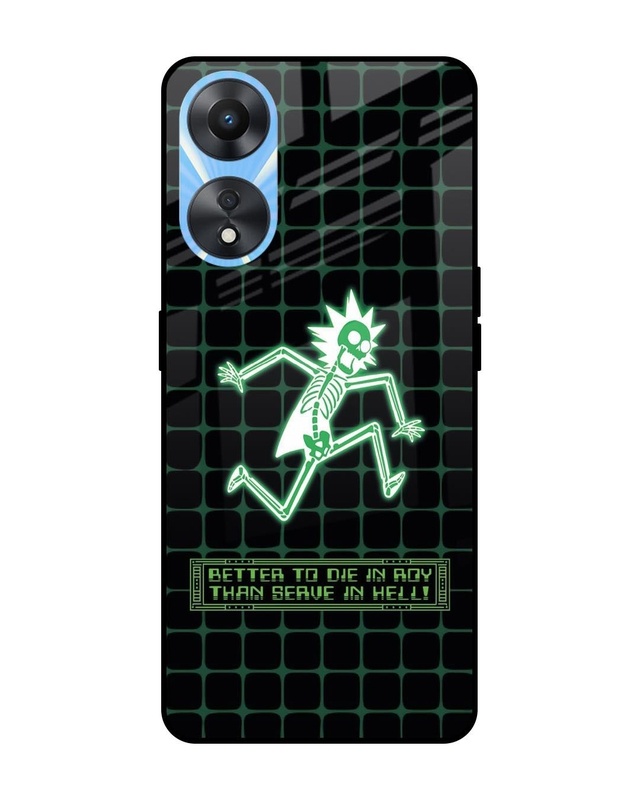 Rick Skeleton Premium Glass Cover for Oppo A58 5G