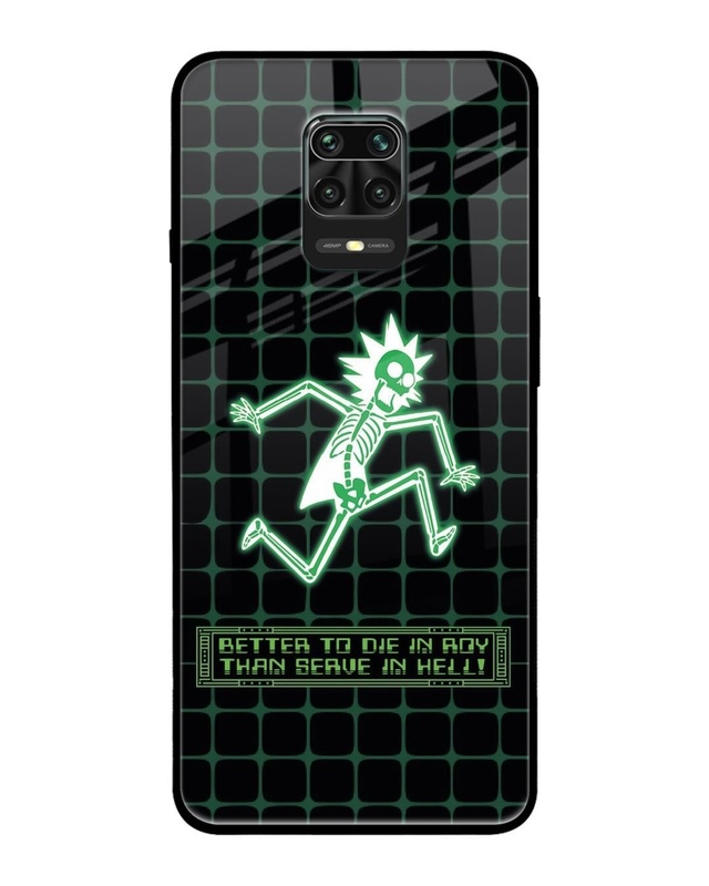 Shop Rick Skeleton Premium Glass Cover for Redmi Note 9 Pro Max-Front