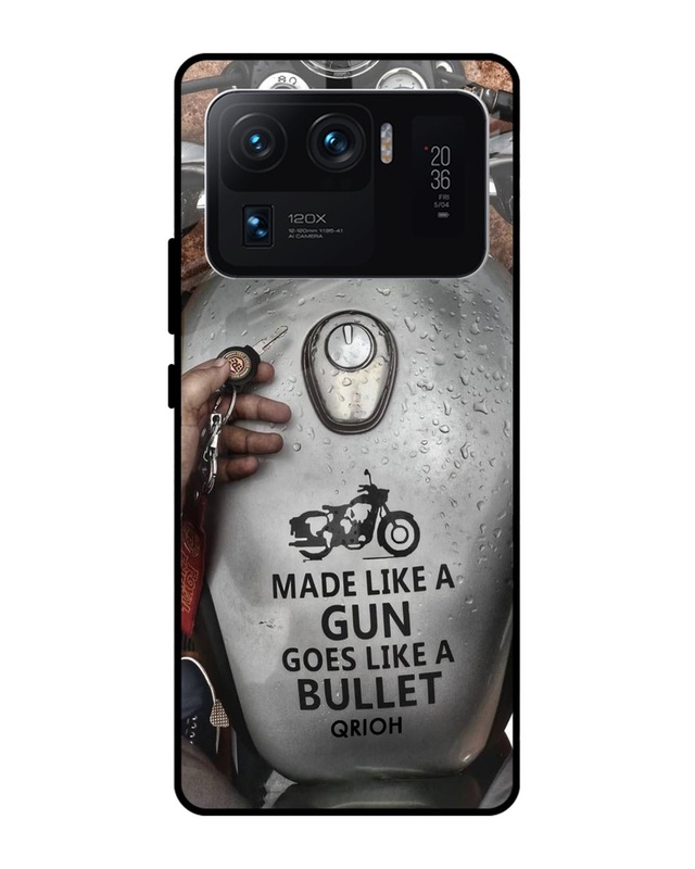 Shop Royal Bike Typography Premium Glass Cover For Mi 11 Ultra (Impact Resistant, Matte Finish)-Front