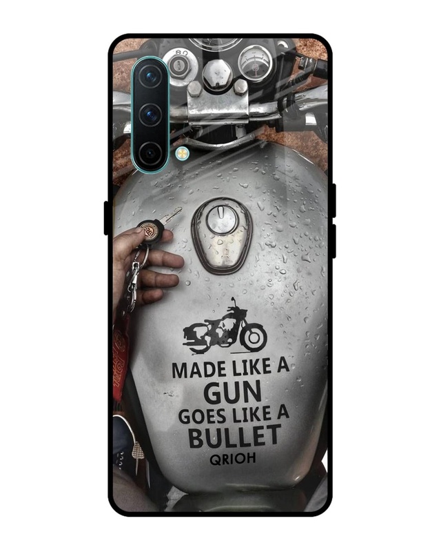 Shop Royal Bike Typography Premium Glass Cover For OnePlus Nord CE (Impact Resistant, Matte Finish)-Front