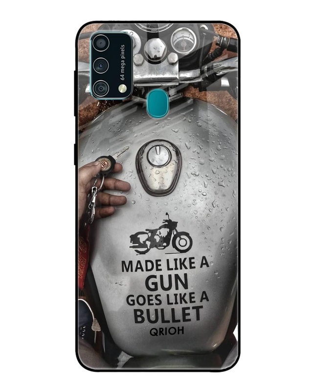 Shop Royal Bike Typography Premium Glass Cover For Samsung Galaxy F41(Impact Resistant, Matte Finish)-Front