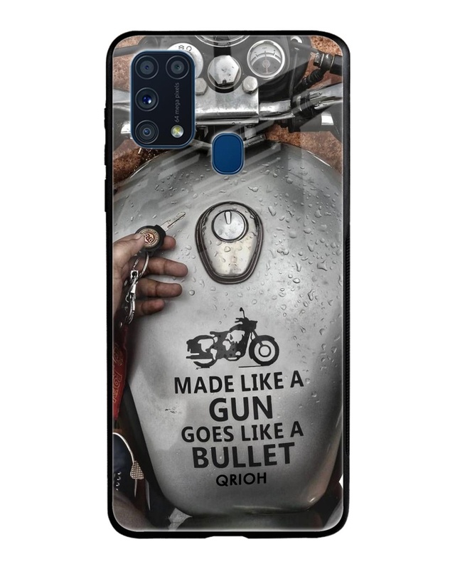 Shop Royal Bike Typography Premium Glass Cover For Samsung Galaxy M31(Impact Resistant, Matte Finish)-Front