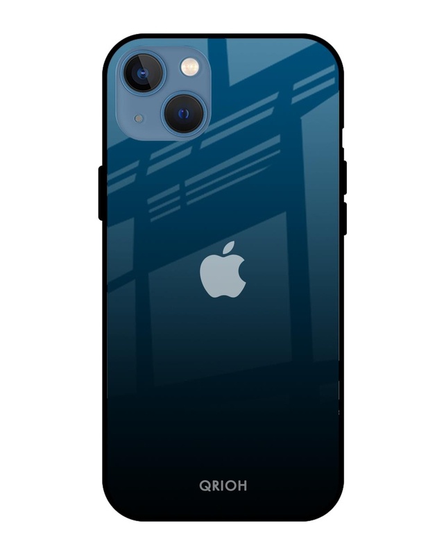 Shop Sailor Blue Premium Glass Cover For iPhone 13 (Impact Resistant, Matte Finish)-Front