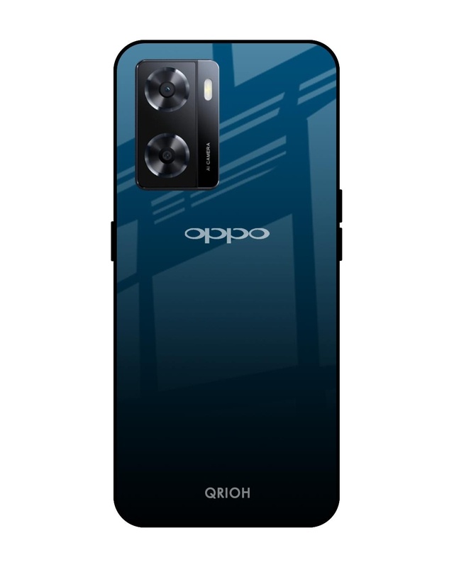 Shop Sailor Blue Premium Glass Case for OPPO A77s (Shock Proof,Scratch Resistant)-Front