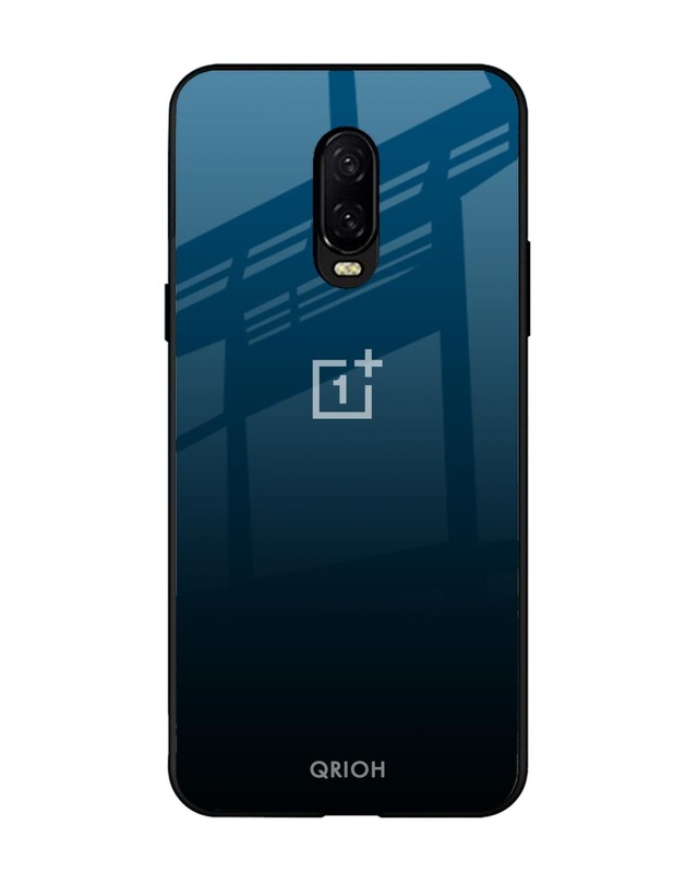 Shop Sailor Blue Premium Glass Cover For OnePlus 6T (Impact Resistant, Matte Finish)-Front