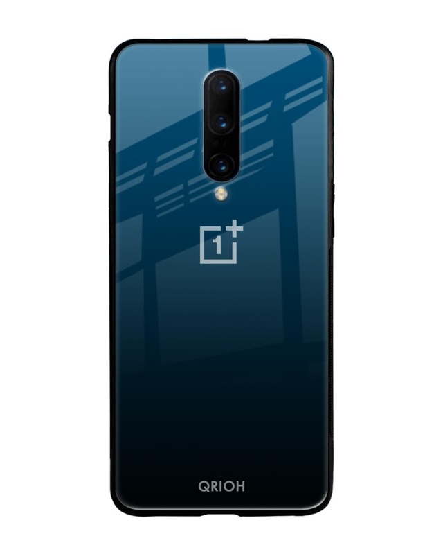 Shop Sailor Blue Premium Glass Cover For OnePlus 7 Pro (Impact Resistant, Matte Finish)-Front