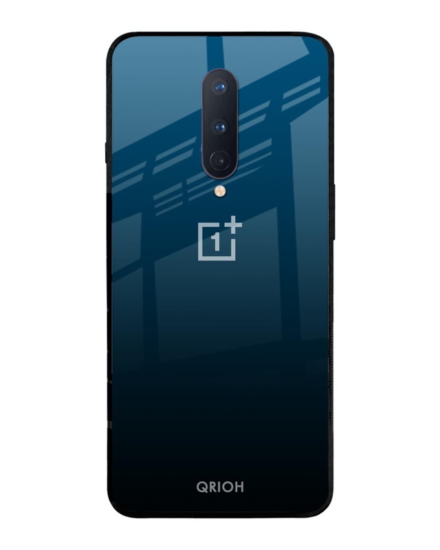 Shop Sailor Blue Premium Glass Cover For OnePlus 8 (Impact Resistant, Matte Finish)-Front
