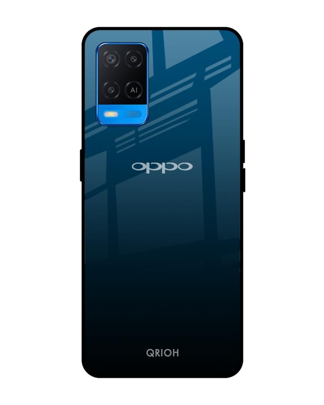 Shop Sailor Blue Premium Glass Cover For Oppo A54 (Impact Resistant, Matte Finish)-Front