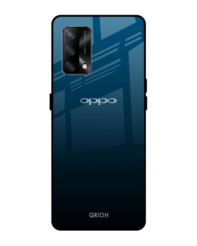 Shop Sailor Blue Premium Glass Cover For Oppo F19 (Impact Resistant, Matte Finish)-Front