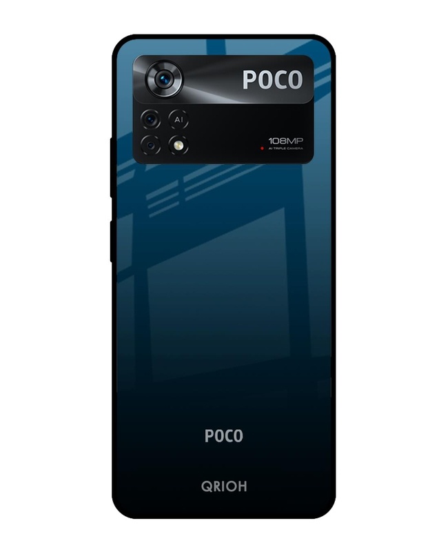 Shop Sailor Blue Premium Glass Cover for Poco X4 Pro 5G (Shock Proof, Scratch Resistant)-Front