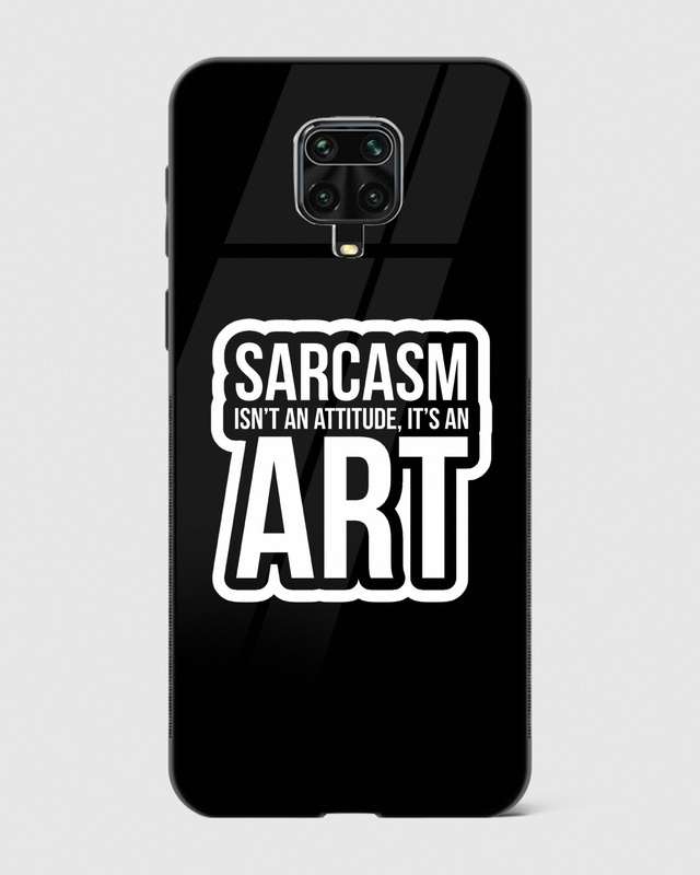 Shop Sarcasm Is An Art Premium Glass Case for Xiaomi Redmi Note 9 Pro-Front