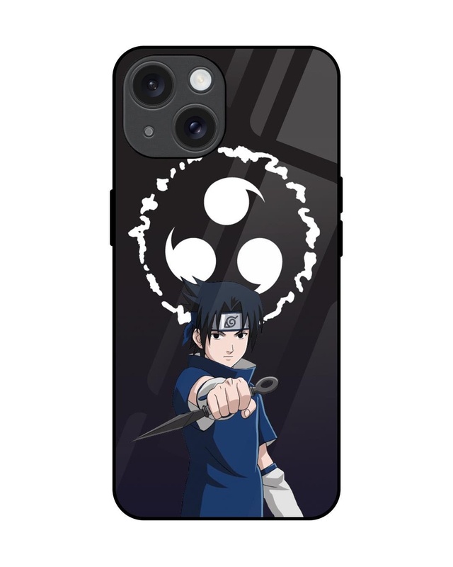 Shop Sasuke Premium Glass Cover for Apple iPhone 15-Front