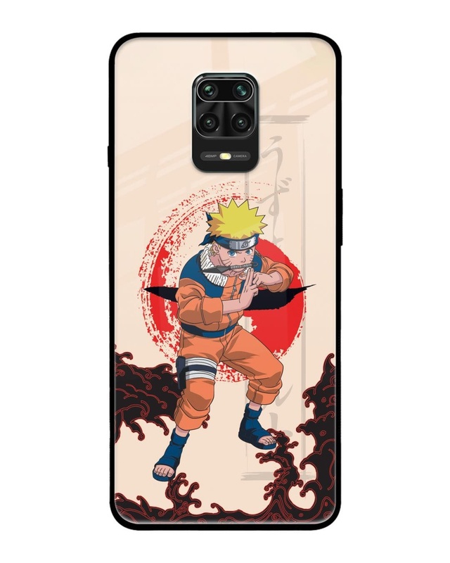 Shop Shadow Clone Jutsu Premium Glass Cover for Redmi Note 9 Pro Max-Front