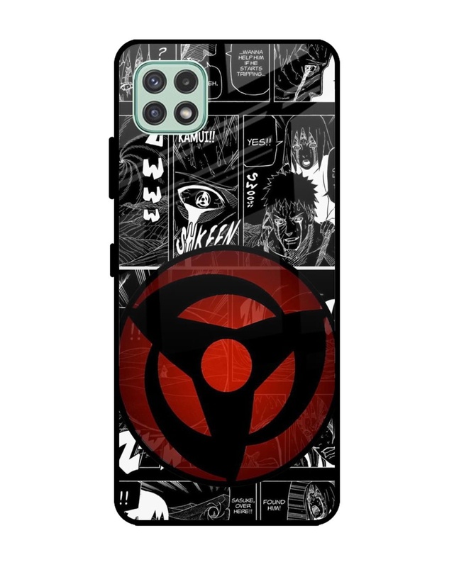 Shop Sharingan Premium Glass Case for Samsung Galaxy A22 5G (Shock Proof,Scratch Resistant)-Front