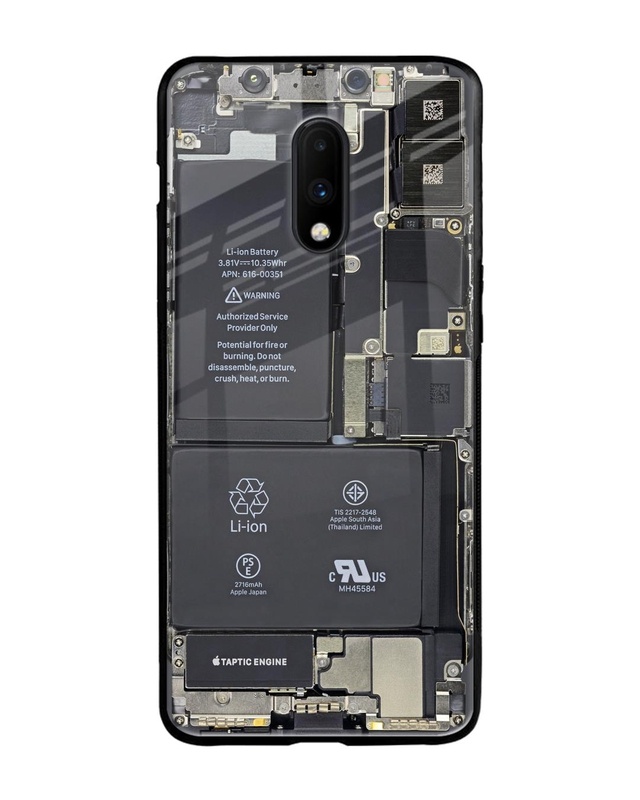 Shop Skeleton Inside Premium Glass Case for OnePlus 7 (Shock Proof, Scratch Resistant)-Front