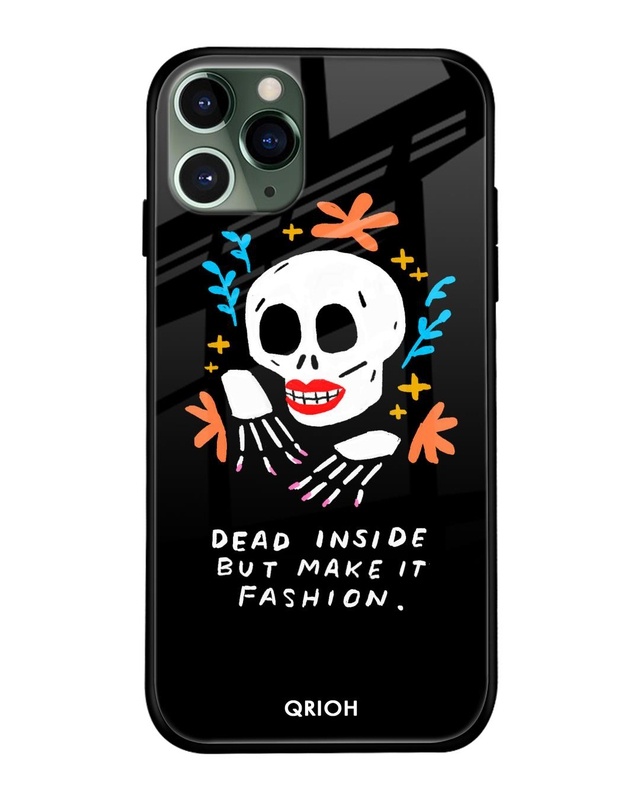 Shop Skeleton Printed Premium Glass Cover For iPhone 11 Pro Max (Impact Resistant, Matte Finish)-Front