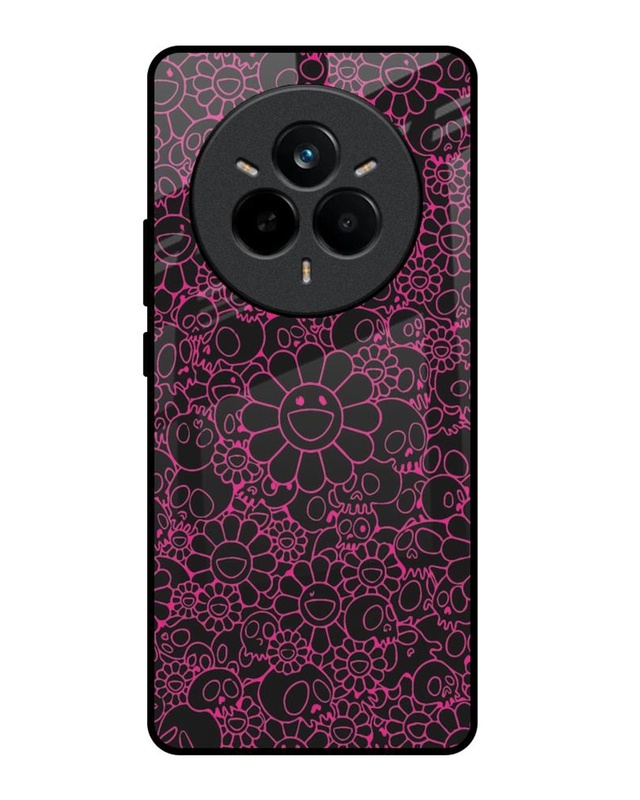 Skull Flowers Premium Glass Cover for Realme 14 Pro Plus 5G