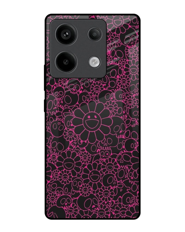 Skull Flowers Premium Glass Cover for Redmi Note 13 Pro 5G