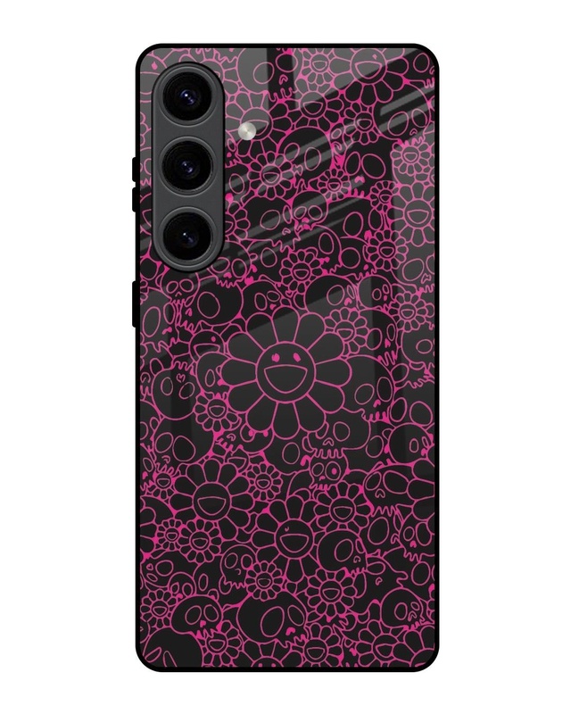 Skull Flowers Premium Glass Cover for Samsung Galaxy S24 5G