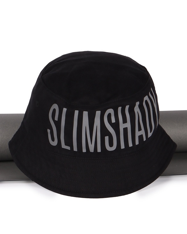 Shop Unisex Black Slim Shady Printed Hat-Front
