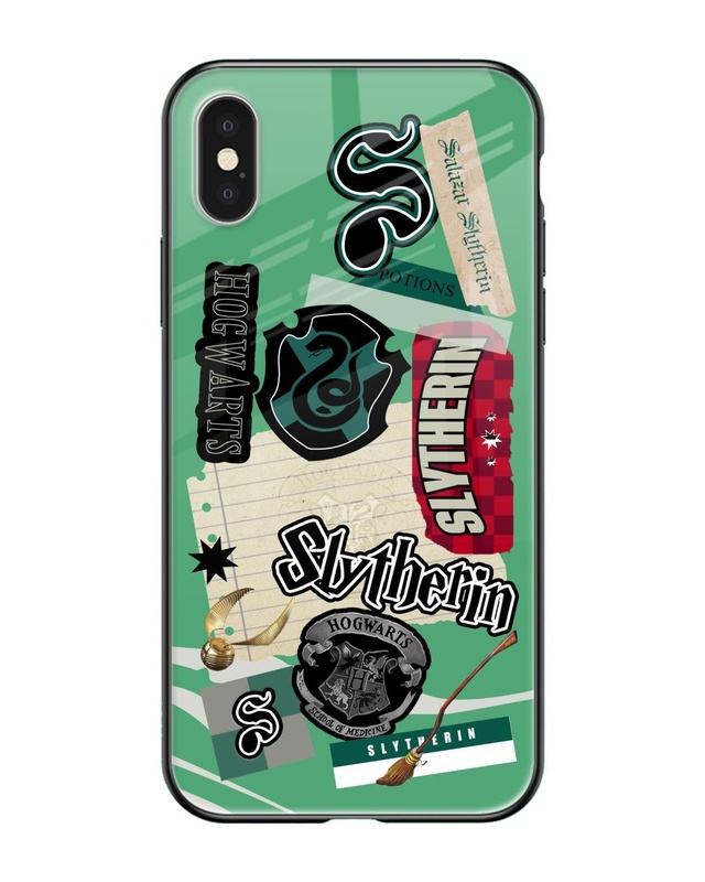 Shop Slytherin Premium Glass Case for Apple iPhone XS Max (Shock Proof, Scratch Resistant)-Front