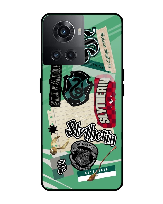 Shop Slytherin Premium Glass Case for OnePlus 10R 5G (Shock Proof, Scratch Resistant)-Front