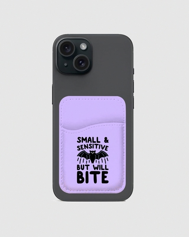 Shop Small & Sensitive Typography Mobile Card Holders-Front