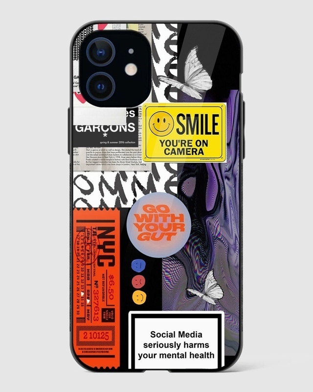 Shop Smile You're On Camera Premium Glass Case for Apple iPhone 12 Mini-Front