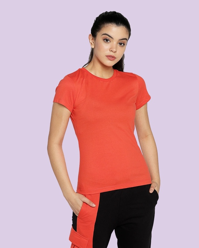 Shop Women's Smoke Red T-shirt-Front