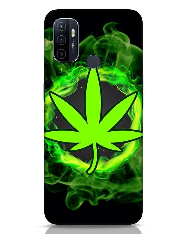 Shop Smokey Leaf Designer Hard Cover for Oppo A53-Front