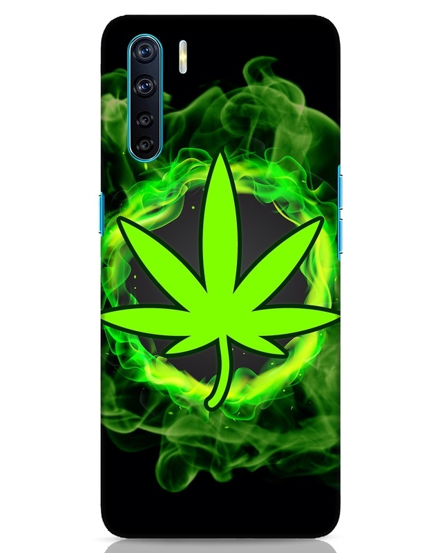 Shop Smokey Leaf Designer Hard Cover for Oppo F15-Front