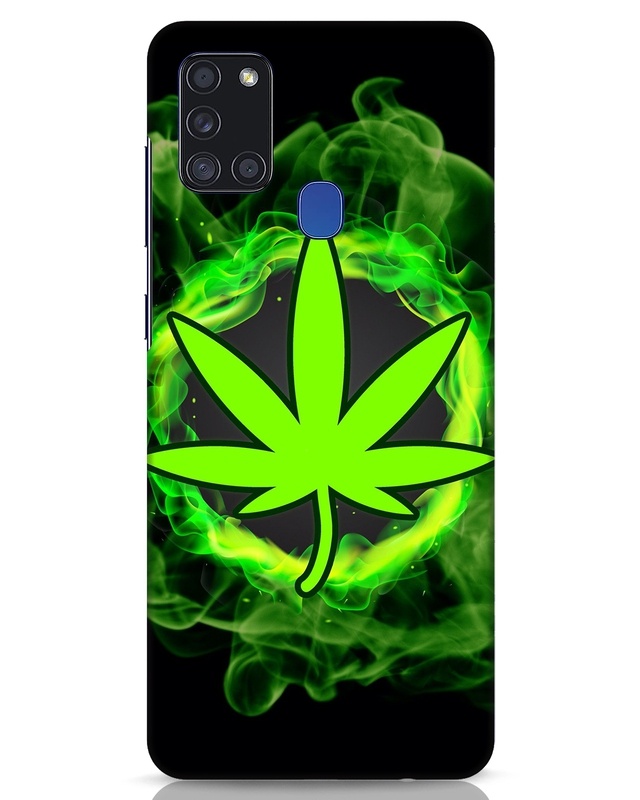 Shop Smokey Leaf Designer Hard Cover for Samsung Galaxy A21s-Front