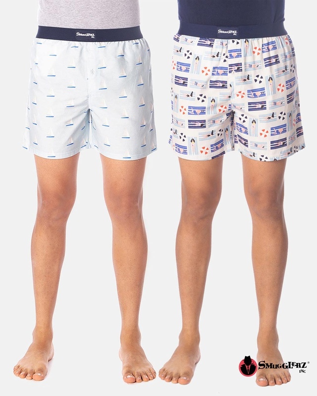 Shop Smugglerz Men's Cannes holiday Boxer Pack of 2-Front
